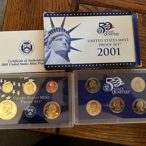 2001 United States Mint Proof Set and Us Mint Quarters Proof set